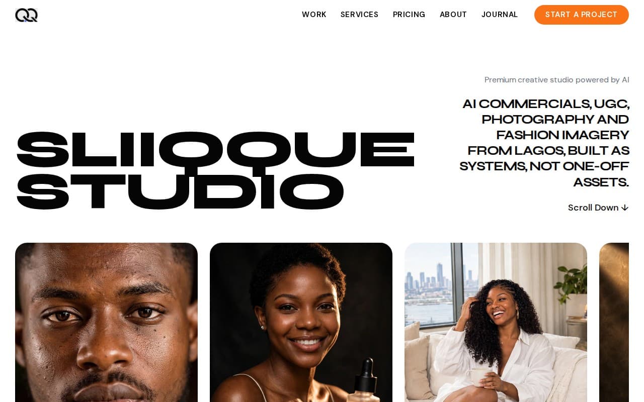 Creative Studio homepage