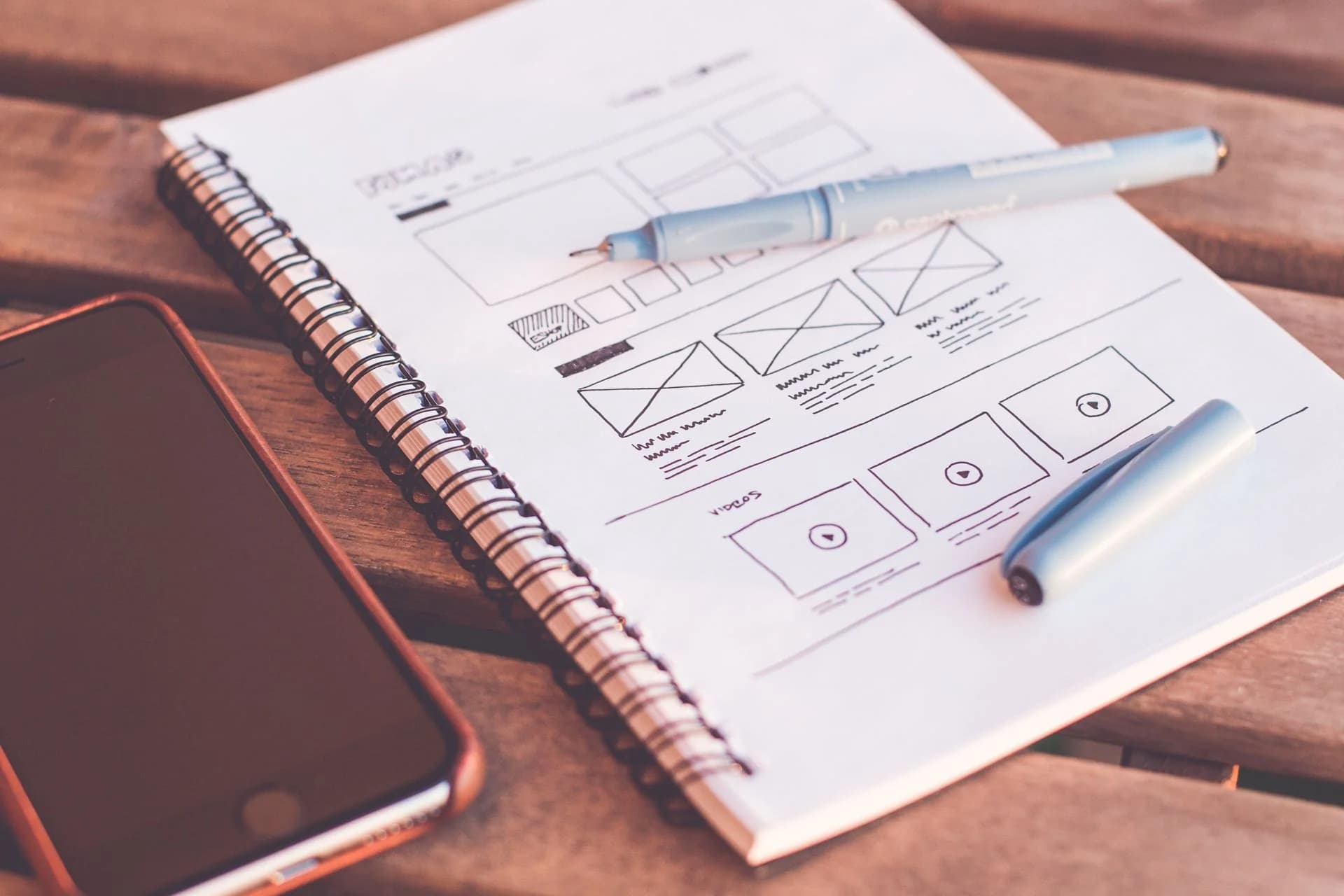 UX designer working on interface and wireframe design for conversion optimization